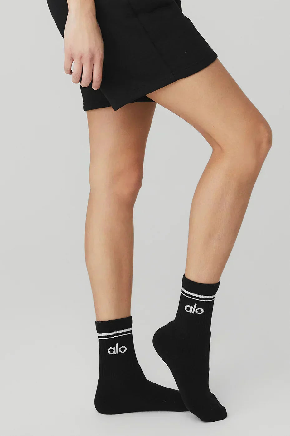 Unisex halfhoge sokken in retrostijl - Zwart
