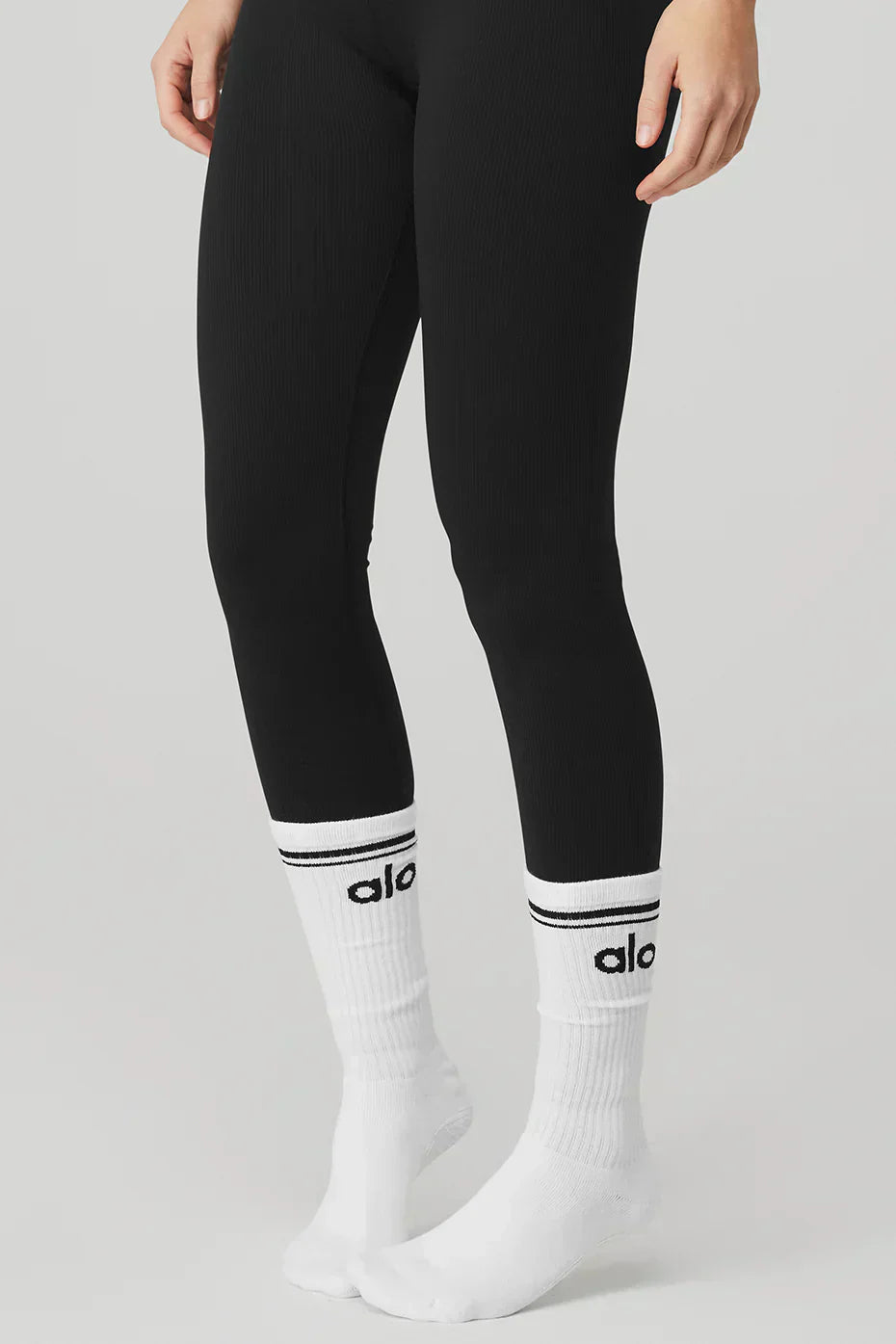 Retro barre sokken voor dames - wit