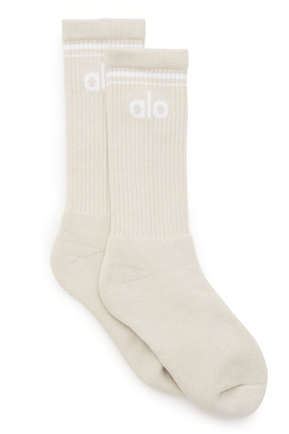 Unisex retro sokken in beige/wit/zwart