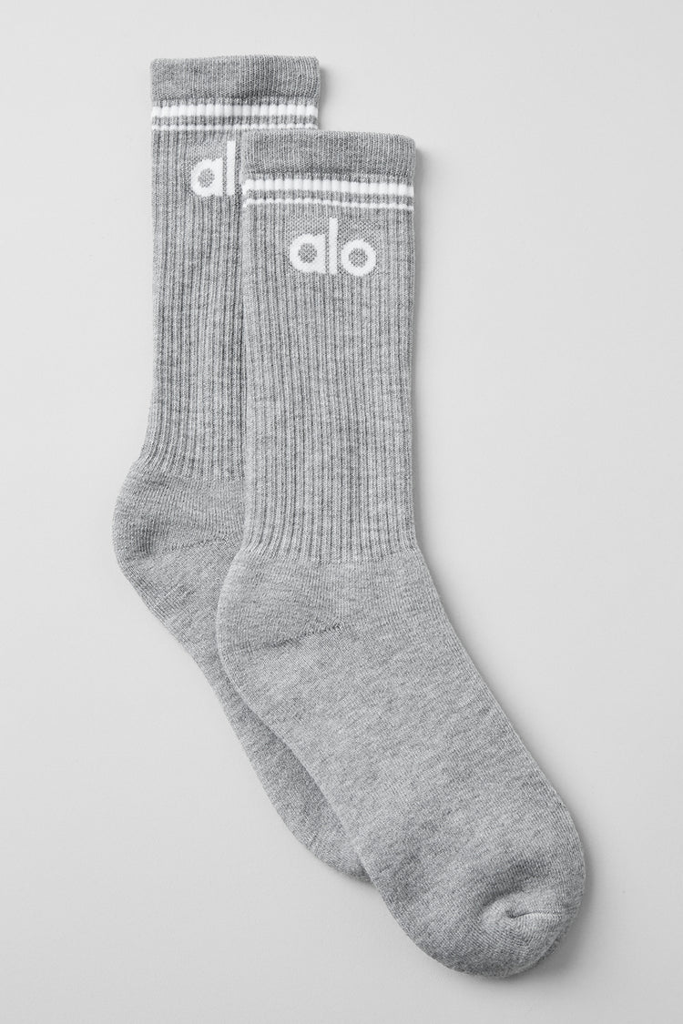 Unisex retro sokken grijs/wit