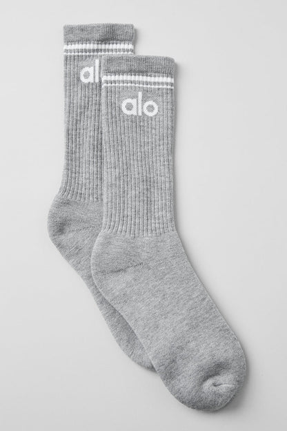 Unisex retro sokken grijs/wit