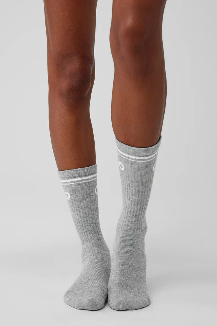 Unisex retro sokken grijs/wit