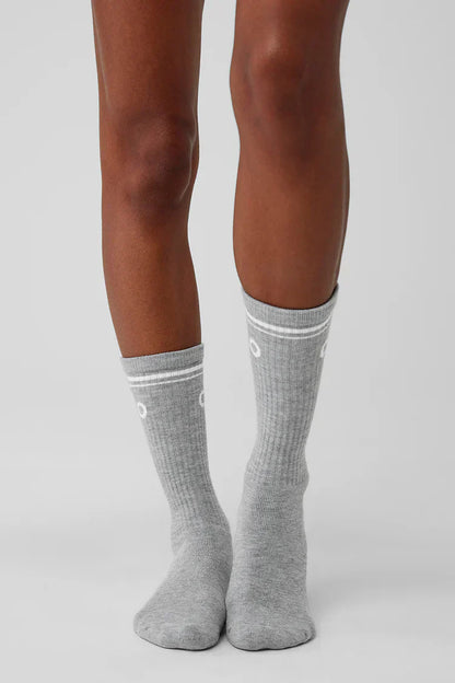 Unisex retro sokken grijs/wit