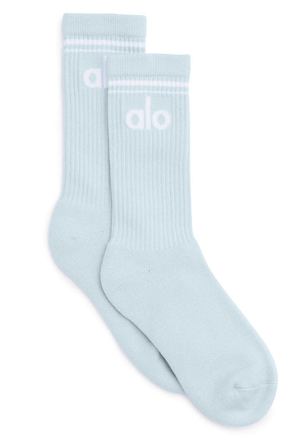 Unisex retro sokken blauw/wit