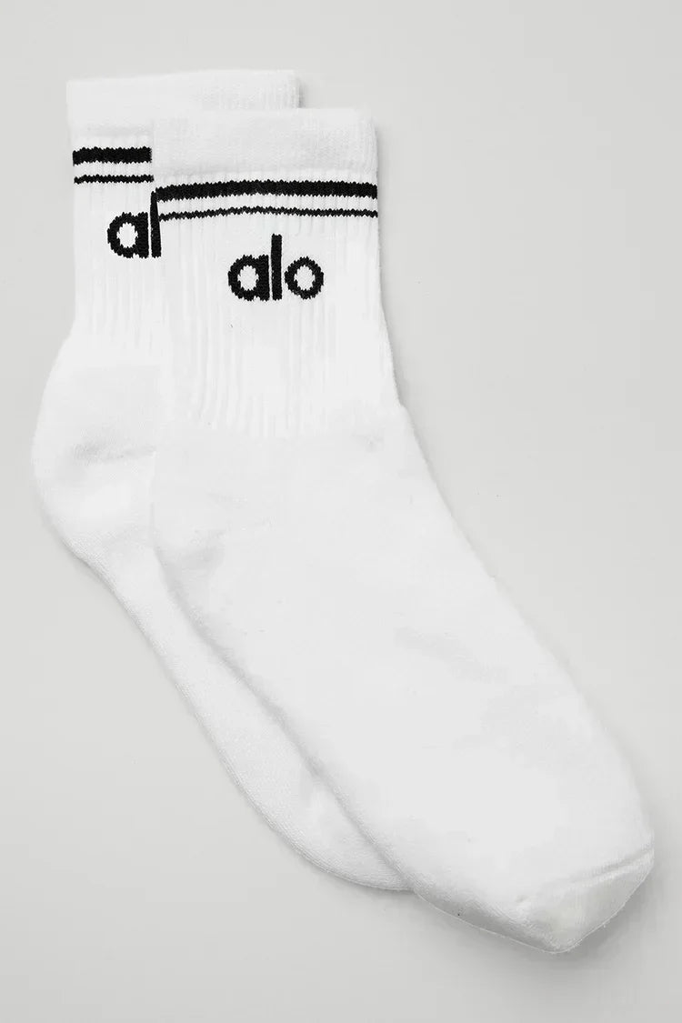 Unisex halfhoge sokken in retrostijl - wit