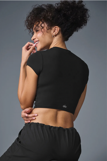 Alosoft Crop Finesse T-shirt met korte mouwen