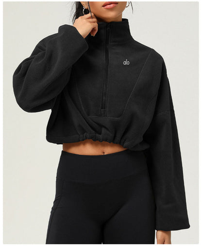 KORTE FLEECE MET KWARTRITS