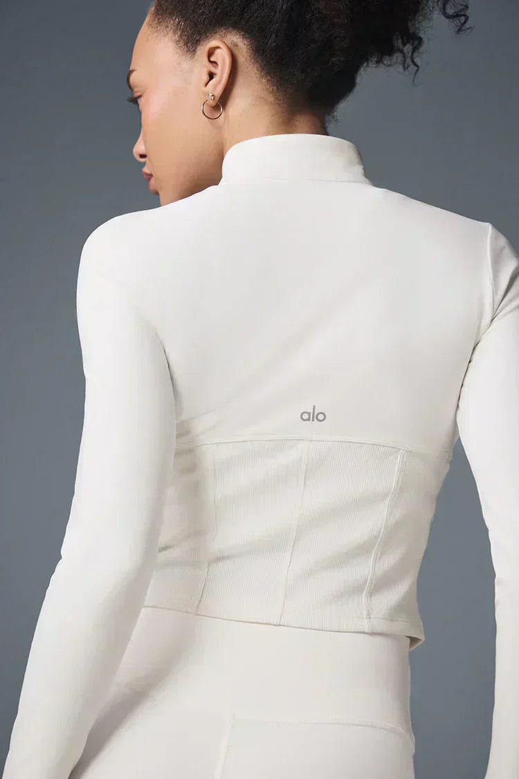 Airbrush Corset Full Zip Jacket - Ivoor