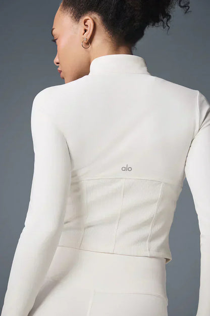 Airbrush Corset Full Zip Jacket - Ivoor