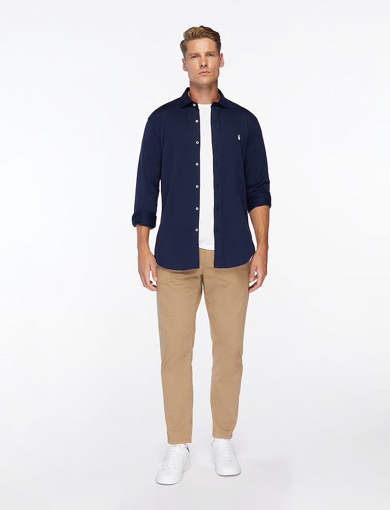 Polo met gebreide kraag – Casual overhemd