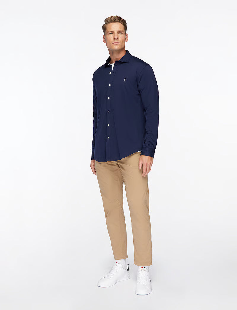 Polo met gebreide kraag – Casual overhemd