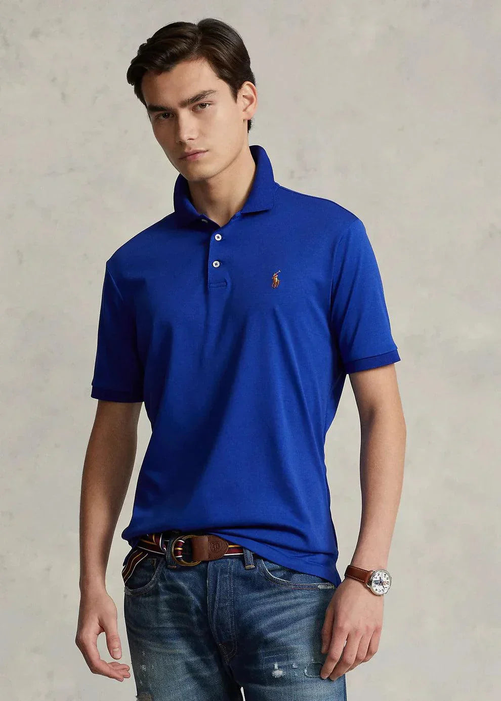 Polo Zacht Katoen Blauw